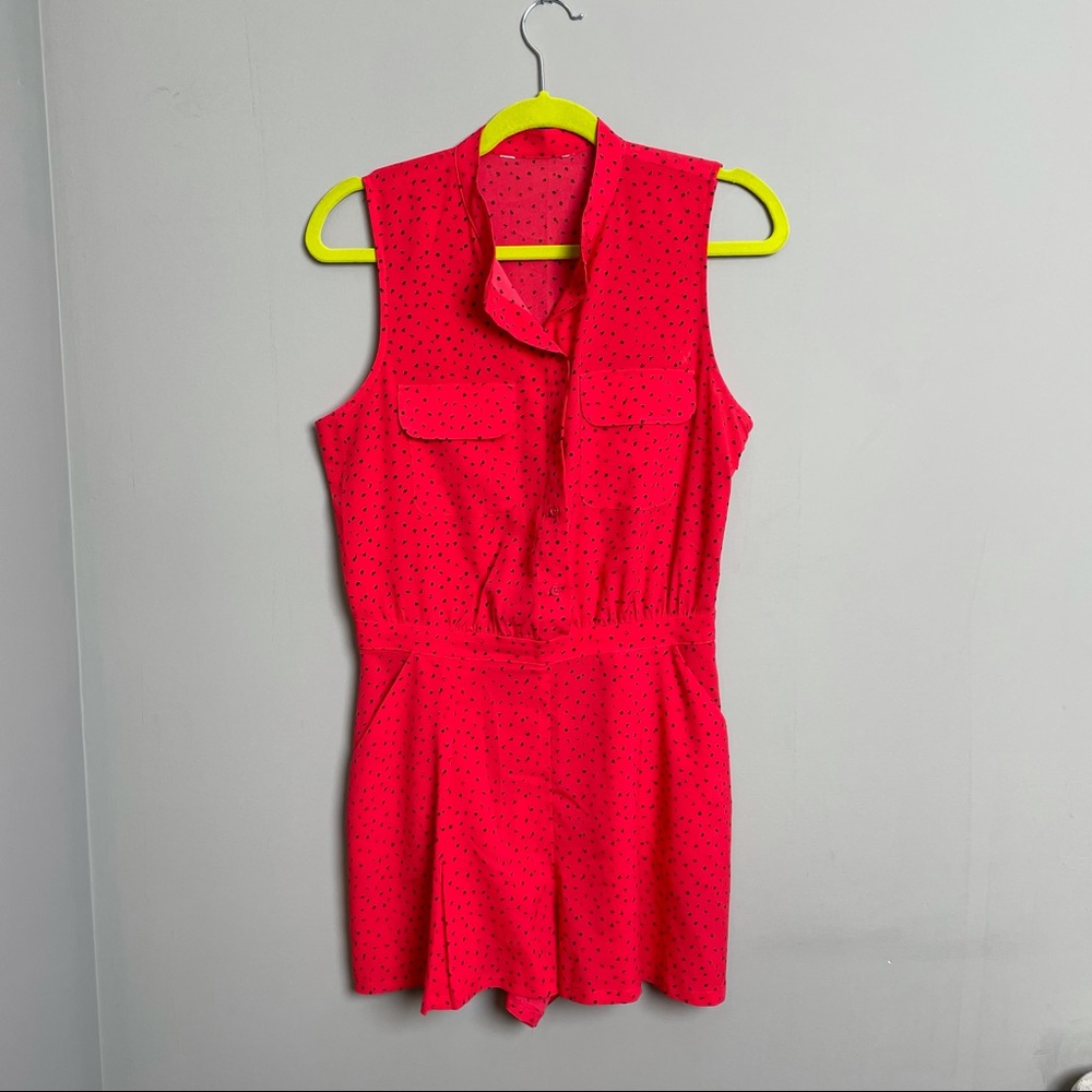 Red and black romper